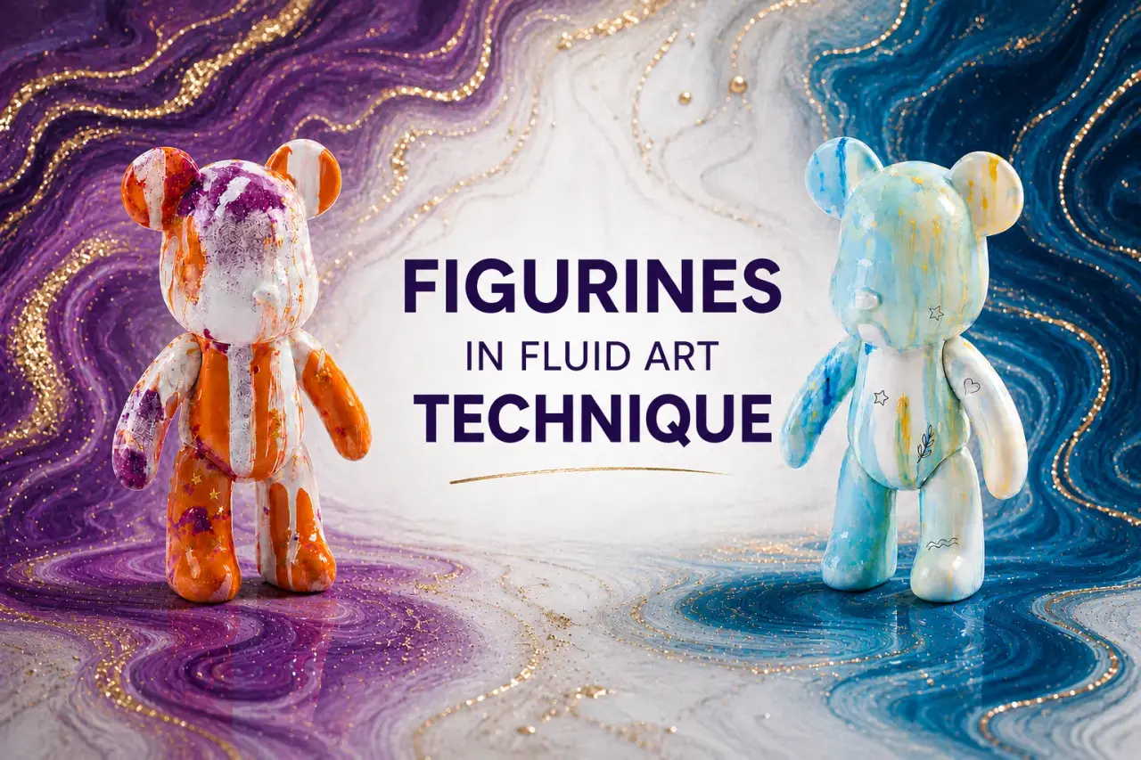 Figurines in Fluid Art technique