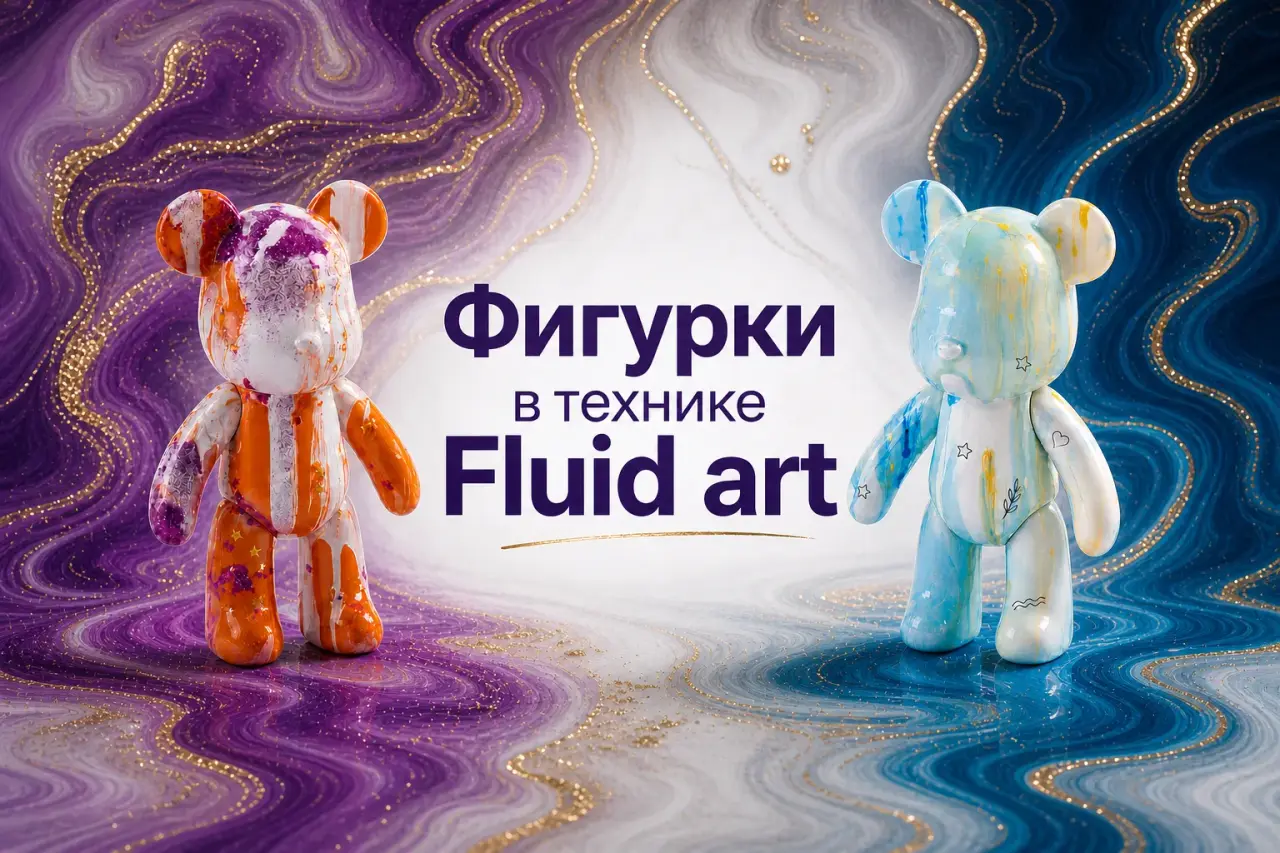 Фигурки в технике Fluid Art